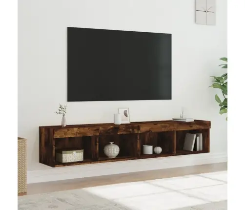 Tv Skapīši Ar Led Lampiņām, 2 Gab., Ozolkoka Krāsa, 80X30X30 Cm Vidaxl