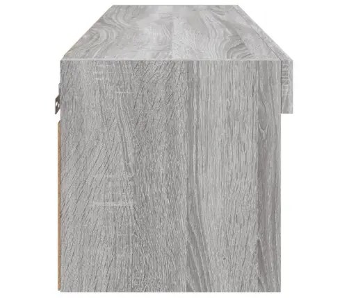 Tv Spintelė Su Led Lemputėmis, Pilka Ąžuolo, 80X30X30Cm