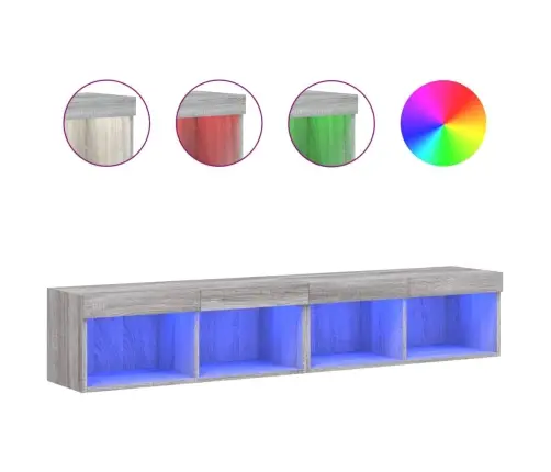 Tv Spintelės Su Led, 2Vnt., Pilkos Ąžuolo, 80X30X30Cm Tv Spintelės Su Led, 2Vnt., Pilkos Ąžuolo, 80X30X30Cm