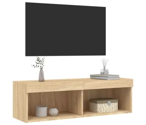 Tv Skapītis Ar Led Lampiņām, Ozola Krāsa, 100X30X30 Cm Vidaxl