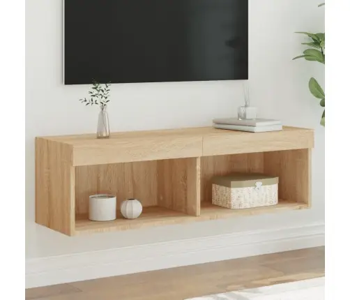Tv Skapītis Ar Led Lampiņām, Ozola Krāsa, 100X30X30 Cm Vidaxl