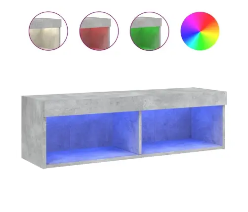 Tv Spintelė Su Led Lemputėmis, Betono Pilka, 100X30X30Cm