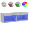 Tv Spintelė Su Led Lemputėmis, Betono Pilka, 100X30X30Cm