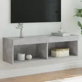 Tv Spintelė Su Led Lemputėmis, Betono Pilka, 100X30X30Cm