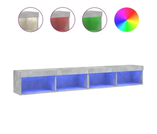 Tv Skapīši Ar Led Apgaismojumu, 2 Gab., Pelēki, 100X30X30 Cm Vidaxl