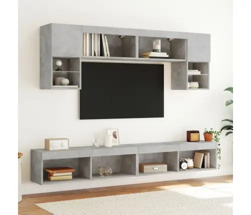 Tv Skapīši Ar Led Apgaismojumu, 2 Gab., Pelēki, 100X30X30 Cm Vidaxl