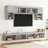 Tv Skapīši Ar Led Apgaismojumu, 2 Gab., Pelēki, 100X30X30 Cm Vidaxl