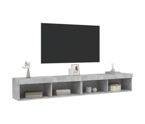 Tv Skapīši Ar Led Apgaismojumu, 2 Gab., Pelēki, 100X30X30 Cm Vidaxl