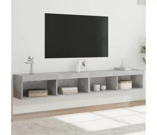 Tv Skapīši Ar Led Apgaismojumu, 2 Gab., Pelēki, 100X30X30 Cm Vidaxl