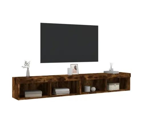 Tv Skapīši Ar Led Lampiņām, 2 Gab., Ozolkoka Krāsa, 100X30X30Cm Vidaxl