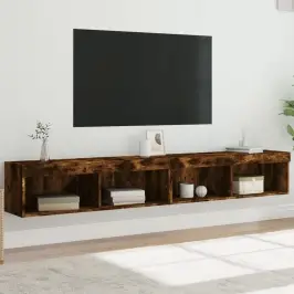 Tv Skapīši Ar Led Lampiņām, 2 Gab., Ozolkoka Krāsa, 100X30X30Cm Vidaxl