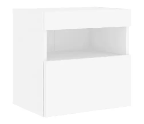 Tv Galdiņš Ar Led Lampiņām, Balti, 40X30X40 Cm Vidaxl