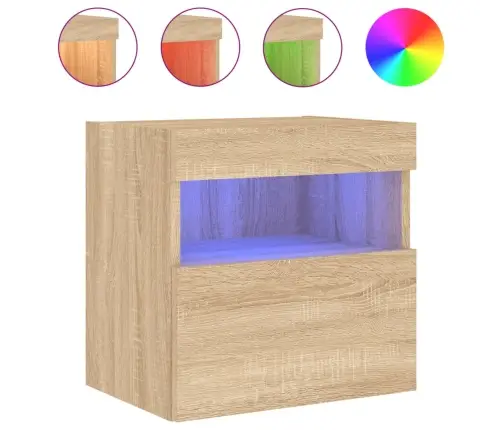 Tv Plaukti Ar Led Lampiņām, 40X30X40 Cm, Koka Krāsā Vidaxl
