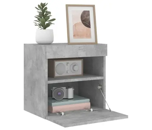 Tv Galdiņi Ar Led Lampiņām, 2 Gab., Betona Pelēki, 40X30X40 Cm Vidaxl