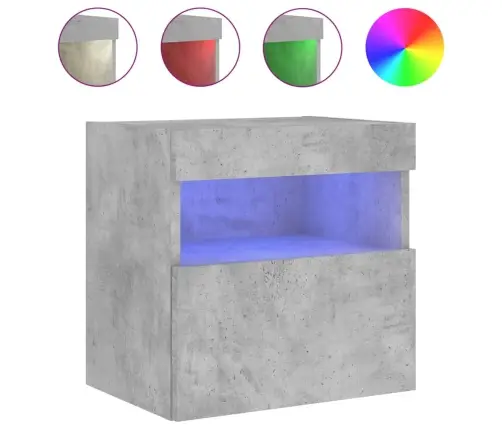 Tv Galdiņi Ar Led Lampiņām, 2 Gab., Betona Pelēki, 40X30X40 Cm Vidaxl