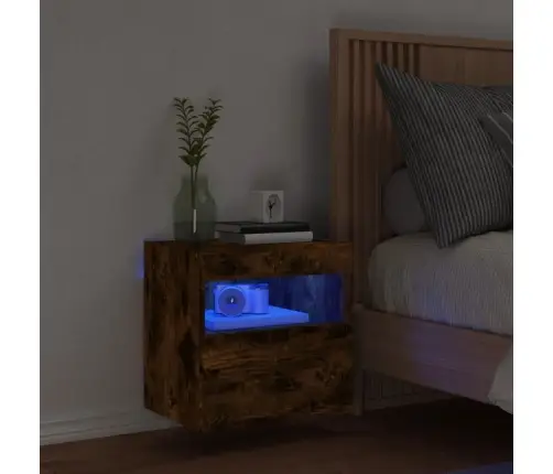 Tv Plaukti Ar Led Lampiņām, 40X30X40 Cm, Ozolkoka Krāsā Vidaxl