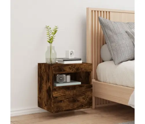 Tv Plaukti Ar Led Lampiņām, 40X30X40 Cm, Ozolkoka Krāsā Vidaxl