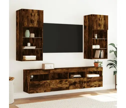 Tv Plaukti Ar Led Lampiņām, 2 Gab., 40X30X40 Cm, Ozolkoka Krāsa Vidaxl Tv Plaukti Ar Led Lampiņām, 2 Gab., 40X30X40 Cm, Ozolkoka Krāsa Vidaxl