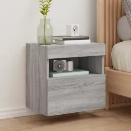 Tv Skapītis Ar Led Lampiņām, Pelēka Ozola Krāsa, 40X30X40 Cm Vidaxl