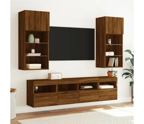 Teleri Seinakapp Led-Tuledega, Pruun Tamm, 40 X 30 X 40 Cm Teleri Seinakapp Led-Tuledega, Pruun Tamm, 40 X 30 X 40 Cm