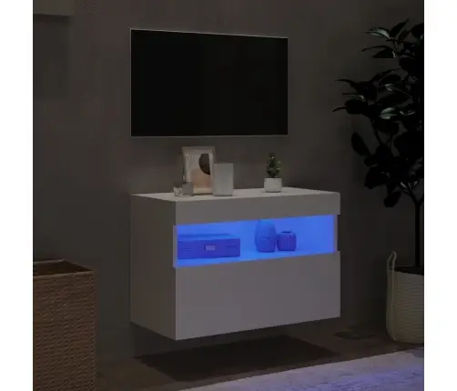 Tv Galdiņš Ar Led Lampiņām, Balti, 60X30X40 Cm Vidaxl Tv Galdiņš Ar Led Lampiņām, Balti, 60X30X40 Cm Vidaxl
