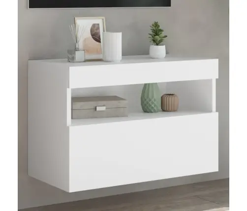 Tv Galdiņš Ar Led Lampiņām, Balti, 60X30X40 Cm Vidaxl Tv Galdiņš Ar Led Lampiņām, Balti, 60X30X40 Cm Vidaxl