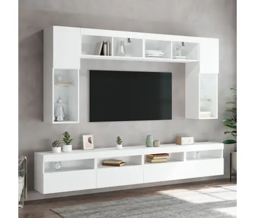 Tv Galdiņi Ar Led Lampiņām, 2 Gab., Balti, 60X30X40 Cm Vidaxl