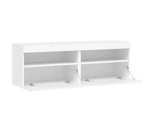 Tv Galdiņi Ar Led Lampiņām, 2 Gab., Balti, 60X30X40 Cm Vidaxl