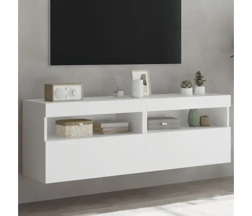 Tv Galdiņi Ar Led Lampiņām, 2 Gab., Balti, 60X30X40 Cm Vidaxl