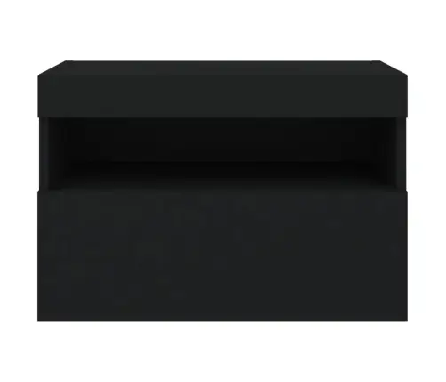 Sieninė Tv Spintelė Su Led Lemputėmis, Juoda, 60X30X40Cm