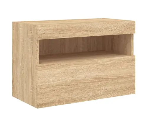 Tv Plaukti Ar Led Lampiņām, 60X30X40 Cm, Koka Krāsā Vidaxl