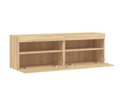 Tv Plaukti Ar Led Lampiņām, 2 Gab., 60X30X40 Cm, Koka Krāsa Vidaxl