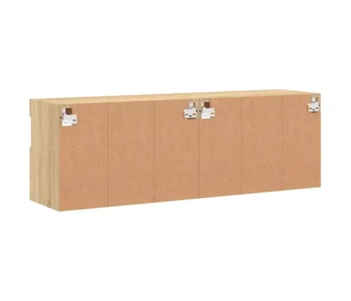 Tv Plaukti Ar Led Lampiņām, 2 Gab., 60X30X40 Cm, Koka Krāsa Vidaxl