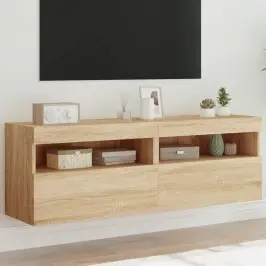 Tv Plaukti Ar Led Lampiņām, 2 Gab., 60X30X40 Cm, Koka Krāsa Vidaxl