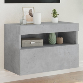 Tv Galdiņi Ar Led Lampiņām, Betona Pelēki, 60X30X40 Cm Vidaxl