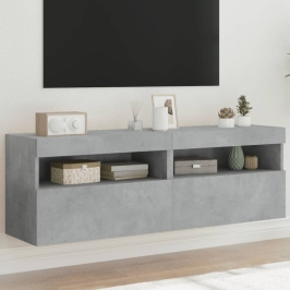 Tv Galdiņi Ar Led Lampiņām, 2 Gab., Betona Pelēki, 60X30X40 Cm Vidaxl