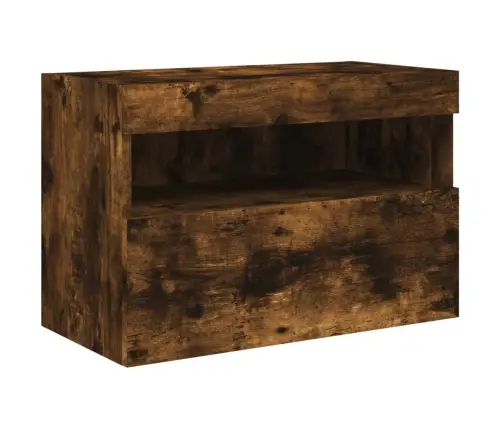 Tv Plaukti Ar Led Lampiņām, 60X30X40 Cm, Ozolkoka Krāsā Vidaxl