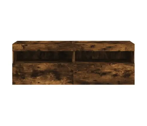 Teleri Seinakapid Led-Tuledega 2 Tk, Suitsutamm, 60X30X40 Cm