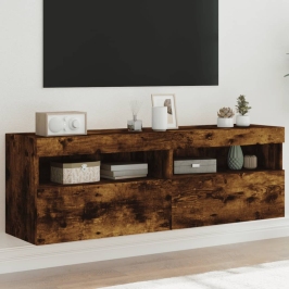 Tv Plaukti Ar Led Lampiņām, 2 Gab., 60X30X40 Cm, Ozolkoka Krāsa Vidaxl
