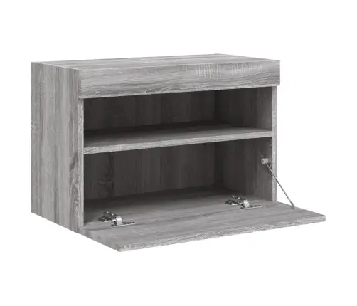 Tv Skapītis Ar Led Lampiņām, Pelēka Ozola Krāsa, 60X30X40 Cm Vidaxl