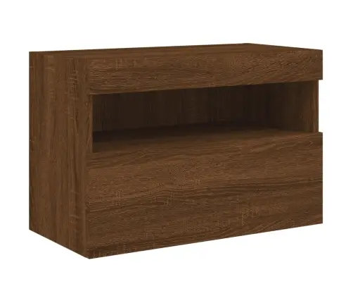 Tv Plaukti Ar Led Lampiņām, 60X30X40 Cm, Brūna Ozolkoka Vidaxl