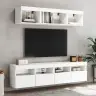 Tv Galdiņš Ar Led Lampiņām, Balti, 80X30X40 Cm Vidaxl
