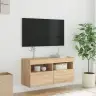 Sieninė Tv Spintelė Su Led Lemputėmis, Ąžuolo, 80X30X40Cm Sieninė Tv Spintelė Su Led Lemputėmis, Ąžuolo, 80X30X40Cm