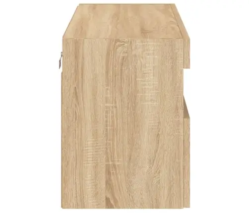 Sieninė Tv Spintelė Su Led Lemputėmis, Ąžuolo, 80X30X40Cm Sieninė Tv Spintelė Su Led Lemputėmis, Ąžuolo, 80X30X40Cm