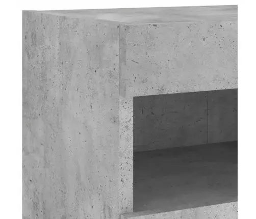 Sieninė Tv Spintelė Su Led Lemputėmis, Betono Pilka, 80X30X40Cm