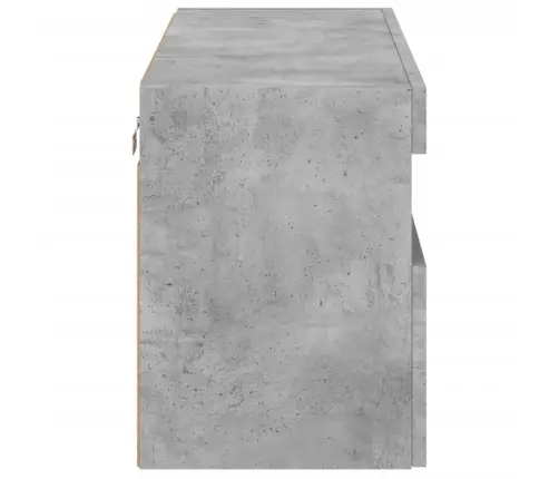 Sieninė Tv Spintelė Su Led Lemputėmis, Betono Pilka, 80X30X40Cm