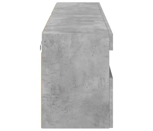 Sieninės Tv Spintelės Su Led, 2Vnt., Betono Pilkos, 80X30X40Cm