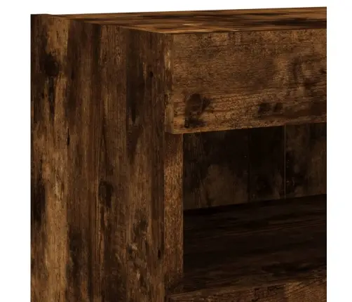 Teleri Seinakapid Led-Tuledega 2 Tk, Suitsutamm, 80X30X40 Cm