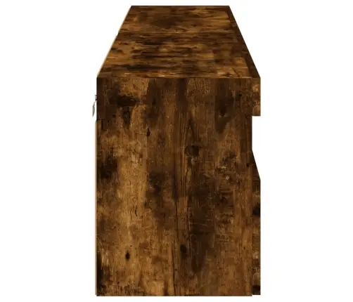 Teleri Seinakapid Led-Tuledega 2 Tk, Suitsutamm, 80X30X40 Cm