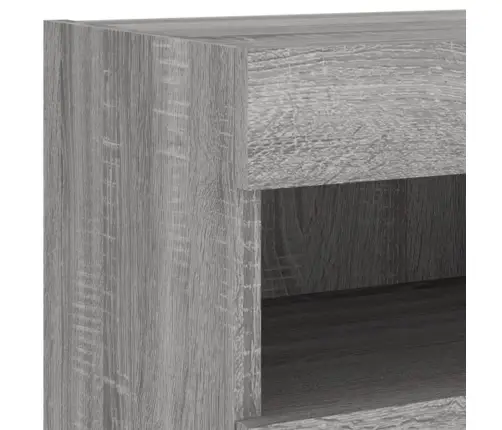 Tv Skapītis Ar Led Lampiņām, Pelēka Ozola Krāsa, 80X30X40 Cm Vidaxl